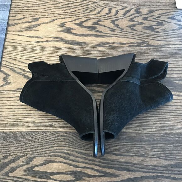 Steve Madden Maxine Black Perforated Suede Leather Open Toe Sandal Bootie 7.5 - Picture 6 of 13